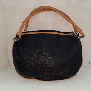 Maxx New York Handbag Pebbled Leather w RED Hawaiian Print